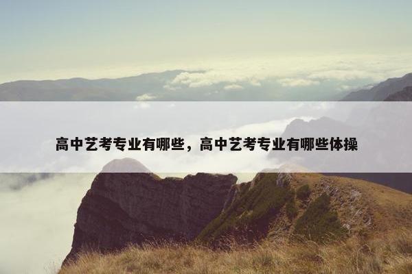 高中艺考专业有哪些，高中艺考专业有哪些体操