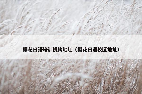 樱花日语培训机构地址（樱花日语校区地址）