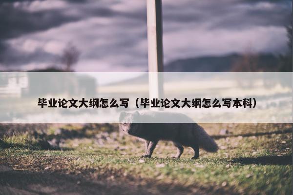 毕业论文大纲怎么写（毕业论文大纲怎么写本科）