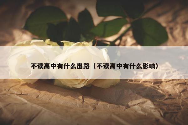 不读高中有什么出路（不读高中有什么影响）