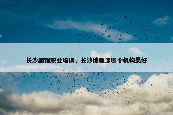 长沙编程职业培训，长沙编程课哪个机构最好