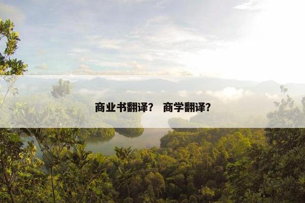 商业书翻译？ 商学翻译？