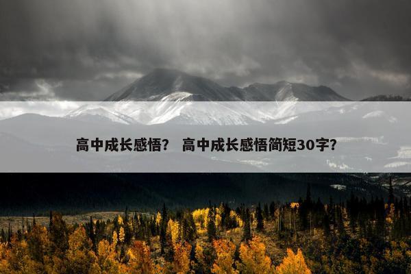 高中成长感悟？ 高中成长感悟简短30字？