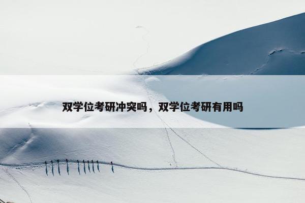 双学位考研冲突吗，双学位考研有用吗