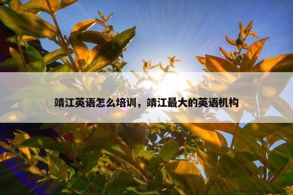 靖江英语怎么培训，靖江最大的英语机构