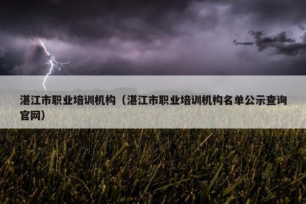 湛江市职业培训机构（湛江市职业培训机构名单公示查询官网）