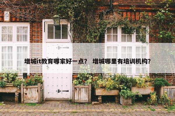 增城it教育哪家好一点？ 增城哪里有培训机构？