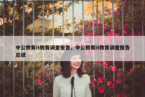 中公教育it教育调查报告，中公教育it教育调查报告总结