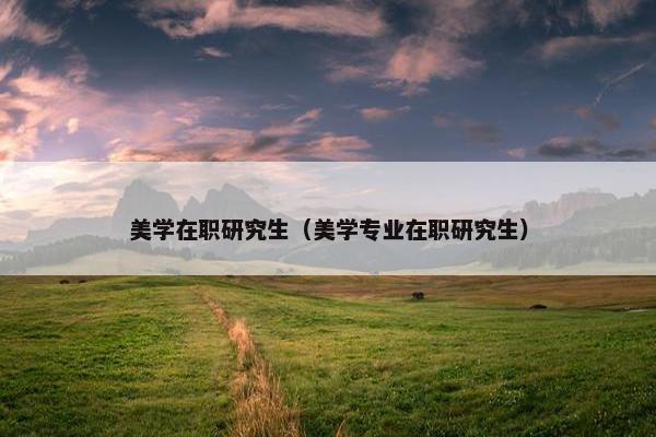 美学在职研究生（美学专业在职研究生）