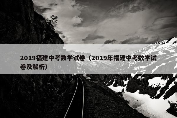 2019福建中考数学试卷（2019年福建中考数学试卷及解析）