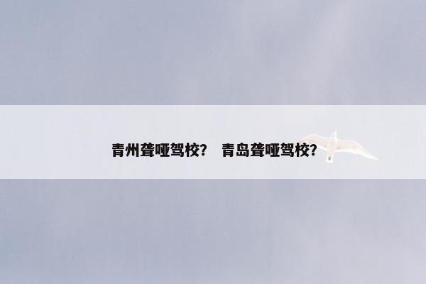 青州聋哑驾校？ 青岛聋哑驾校？