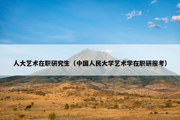 人大艺术在职研究生（中国人民大学艺术学在职研报考）
