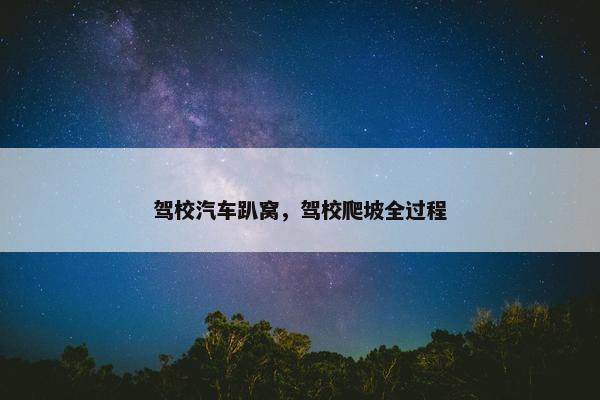 驾校汽车趴窝，驾校爬坡全过程