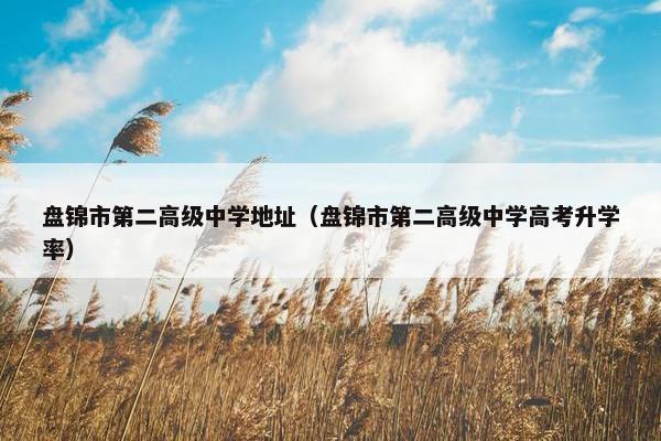盘锦市第二高级中学地址（盘锦市第二高级中学高考升学率）
