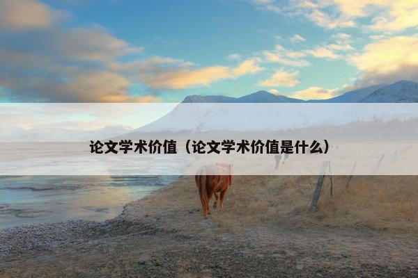 论文学术价值（论文学术价值是什么）