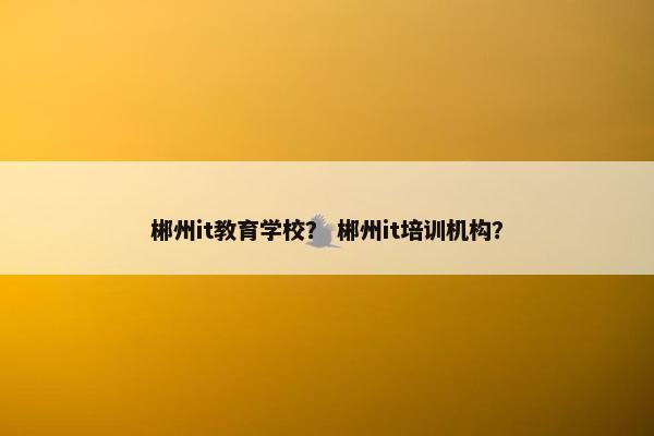 郴州it教育学校？ 郴州it培训机构？
