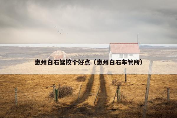 惠州白石驾校个好点（惠州白石车管所）
