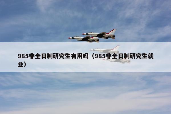 985非全日制研究生有用吗（985非全日制研究生就业）