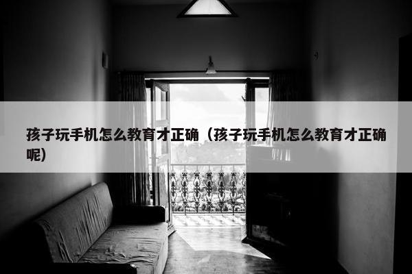 孩子玩手机怎么教育才正确（孩子玩手机怎么教育才正确呢）