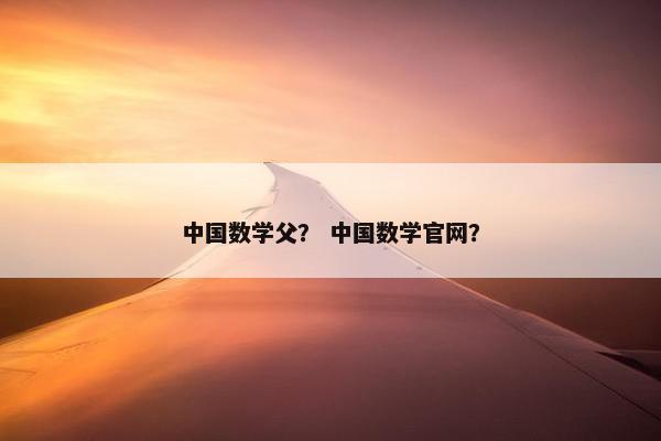 中国数学父？ 中国数学官网？