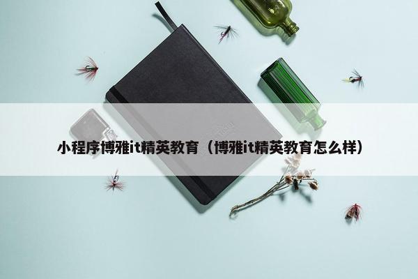 小程序博雅it精英教育（博雅it精英教育怎么样）