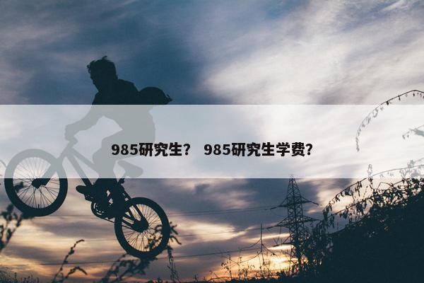 985研究生？ 985研究生学费？