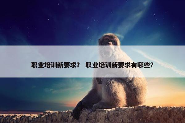 职业培训新要求？ 职业培训新要求有哪些？