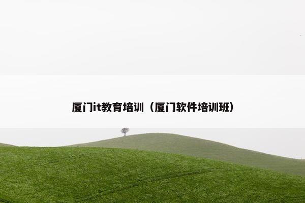 厦门it教育培训（厦门软件培训班）