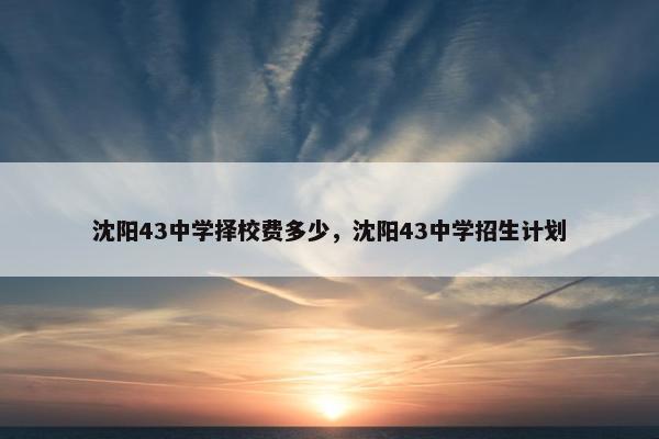 沈阳43中学择校费多少，沈阳43中学招生计划