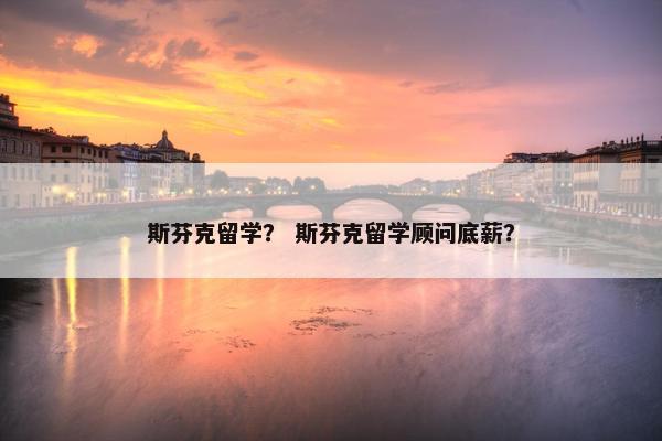 斯芬克留学？ 斯芬克留学顾问底薪？