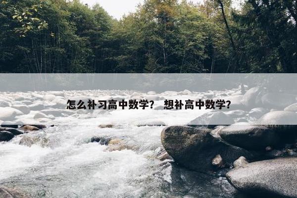 怎么补习高中数学？ 想补高中数学？
