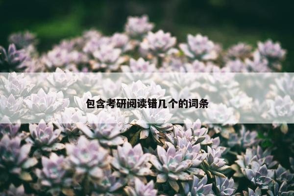 包含考研阅读错几个的词条