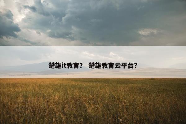 楚雄it教育？ 楚雄教育云平台？