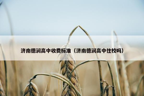 济南德润高中收费标准（济南德润高中住校吗）