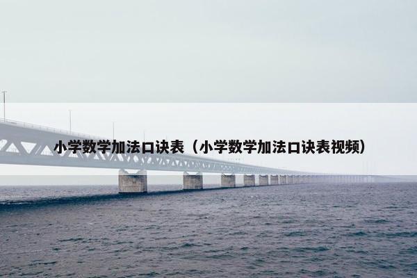 小学数学加法口诀表（小学数学加法口诀表视频）