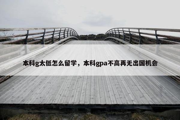 本科g太低怎么留学，本科gpa不高再无出国机会