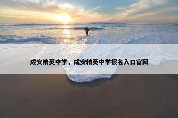 成安精英中学，成安精英中学报名入口官网