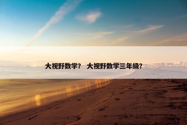 大视野数学？ 大视野数学三年级？