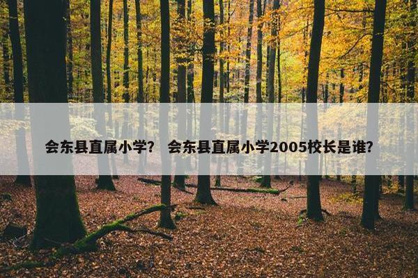 会东县直属小学？ 会东县直属小学2005校长是谁？