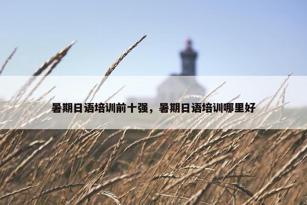 暑期日语培训前十强，暑期日语培训哪里好