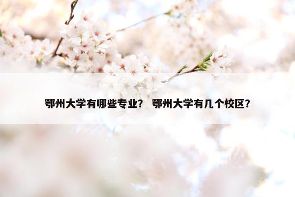鄂州大学有哪些专业？ 鄂州大学有几个校区？