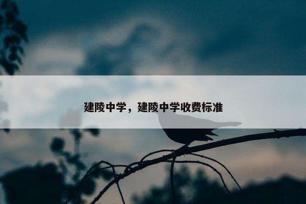 建陵中学，建陵中学收费标准