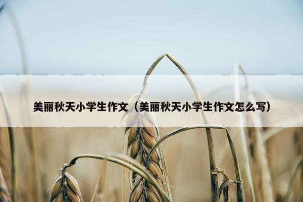 美丽秋天小学生作文（美丽秋天小学生作文怎么写）