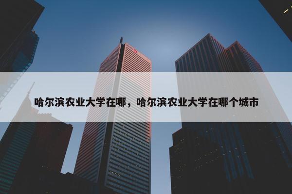 哈尔滨农业大学在哪，哈尔滨农业大学在哪个城市
