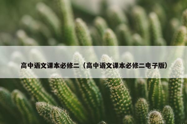 高中语文课本必修二（高中语文课本必修二电子版）