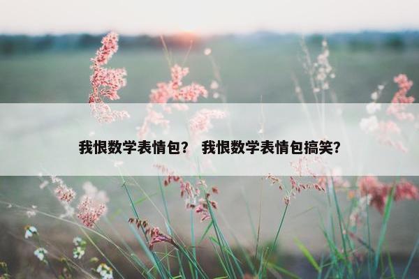 我恨数学表情包？ 我恨数学表情包搞笑？