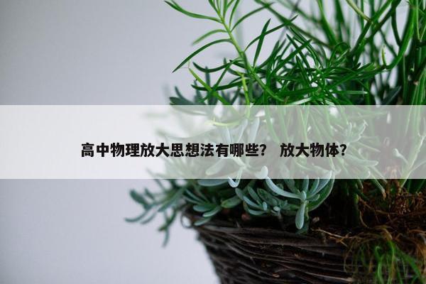 高中物理放大思想法有哪些？ 放大物体？