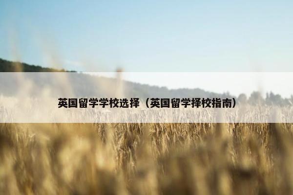 英国留学学校选择（英国留学择校指南）