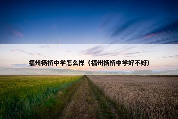 福州杨桥中学怎么样（福州杨桥中学好不好）