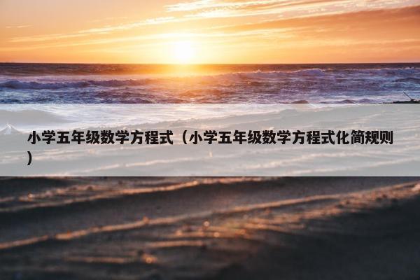 小学五年级数学方程式（小学五年级数学方程式化简规则）
